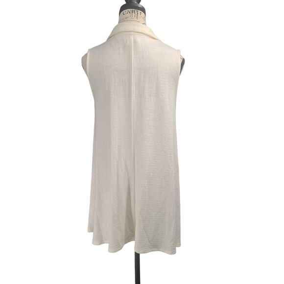 Everleigh poplin sleeveless tunic women's Ivory down top Size Petite small - Picture 3 of 8